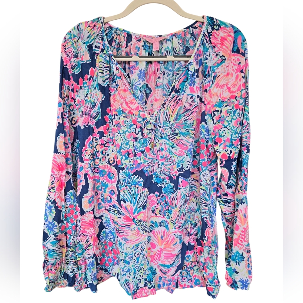 Lilly Pulitzer Womens Willa Tunic Top in the Gypsea print XL - Picture 2 of 5